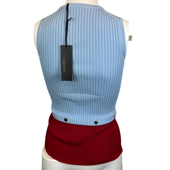 Versace blue and red convertible tank top - Picture 5 of 5